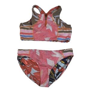 reversible floral bikini with diferentes prints multicolor